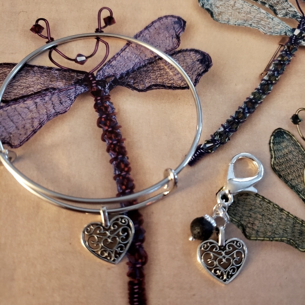 Heart Bracelet & Heart Clip On Lava ball on clip on use for zippers